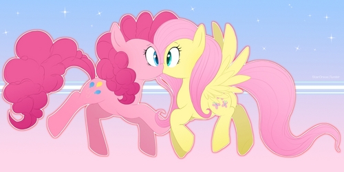mine's pinkieshy !
because, theye're epic XD

pinkie, is too over-protective for fluttershy. wich is very adorable. and at the 'over a barrel' episode, fluttershy glomp on pinkie when they find pinkie and rainbow.