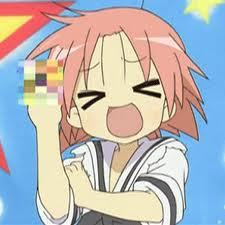 This is Akira Kogami from LUcky star, she is F'ing off someone. LOL