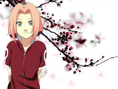 sakura in front of cherry blossoms i love this pic <3