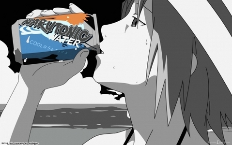  Sakura drinking some 'Narutonic Water' from one of the Shippuden endings XD