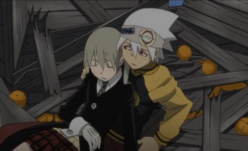  Soul and Maka from Soul Eater after a Battle