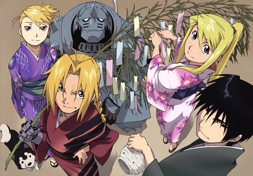 Ed,Al,Win,Riza and Roy from FMA. Look like they're having a New Year party:D