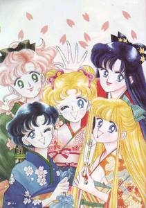  Sailormoon girls in chimono, kimono