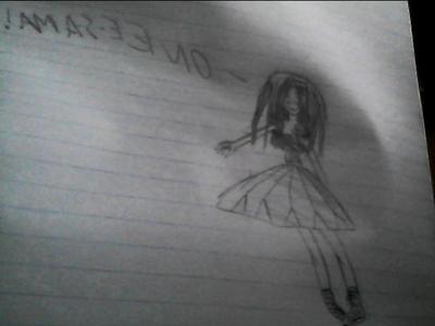 This is mine. Her name is Kuri. Sorry that it's not very good; I drew it when I was 11. ^^; Well, hope you like it. Oh, and she's from my own series, Snow Princess. A girl called Kyuumei's younger sister.