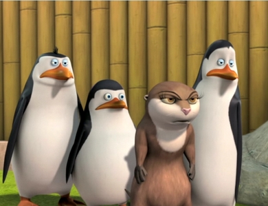 Actually yes! :D
But when Skipper isn't there, she's usually standing by someone else like Kowalski, Rico, or Private, such as in "Happy King Julien Day". XD