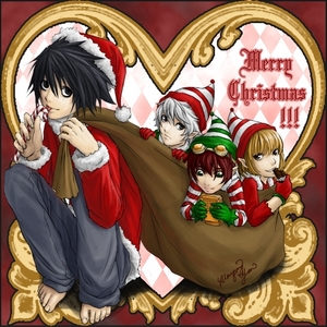 A cute Death Note Christmas picture.
