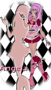  Name:Angela Age:15 Home-Planet: Heartix, like her older sis Julie Power: amor and Peace Status (Fairy, Witch etc.): Fairy Level of Magic: Anything u want 3 Powerful Moves: amor Bubble, Heartix Blast, Peace Mind Looks: rosa, -de-rosa Hair, Blue-Purple eyes, rosa, -de-rosa and red dress and shoes Short Bio: When her planet was almost destroyed she had to flee with her sister to Alfea to study her powers. Later, a few years later, they had not known that their planet/realm Heartix was not destroyed, but they didn't want to leave their friends at Alfea. Image (Must Have!):