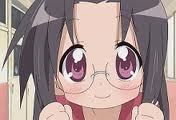  Hiyori from Lucky Star, when they always wear glasses they are called meganes. heh heh heh
