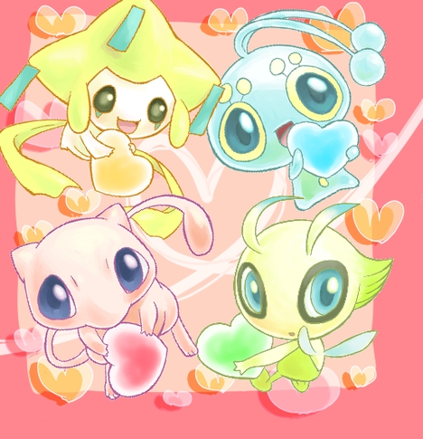 How about this picture of Jirachi,Manaphy,Mew and Celebi!:)