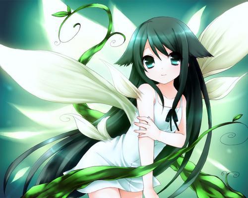 Can anyone find a picture of an anime girl that has long black hair and  green eyes? - Anime Answers - Fanpop