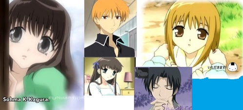  <b>Well Here's Mine!</b> 1.Kagura-chan (I don't know I find her headstrong yet Bashful personality to be adorable X3) 2.Kyo-kun (He's just so cool!) 3.Tohru-chan (She's just plain adorable,and I 사랑 her personality!) 4.Kisa-chan (She's adorable! just look at her!:3 5.Shigure-san (He's so funny!!)