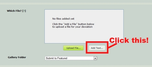  there's a button susunod to the file upload section that says 'add text'. That's how you upload Fanfiction ^^
