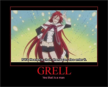  Grell X3 from Black Butler his terrible crossdressing is adorable