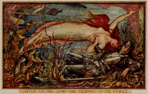  An illustration Von H.J. Ford from the fairy tale "The Mermaid and the Boy."