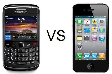  1 Iphone4 and 1 blackberry.