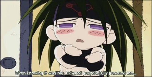  Envy from FMA~! He's not all that bad, just misunderstood. He needs upendo and understanding and hope... Poor guy! Plus, he's hot and funny~! Not to mention sadistic... X3