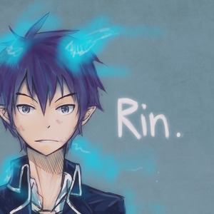 Okumura Rin (It usually looks black but, his hair looks kinda blue in this fanart)
