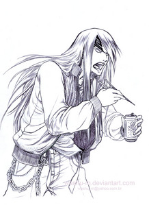  Renji Abarai from Bleach [he usually wears it up, but his hair is pretty long... ^^ ]