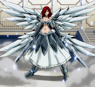 Yo. Could you make a drawing of Mimi on a Purgatory Armor and Minnie in Heaven's Wheel Armor? When you search these on google, a red haired girl is wearing those. Or you can simpy see fairytail.wikia.org . Here's the Heaven's Wheel Armor.