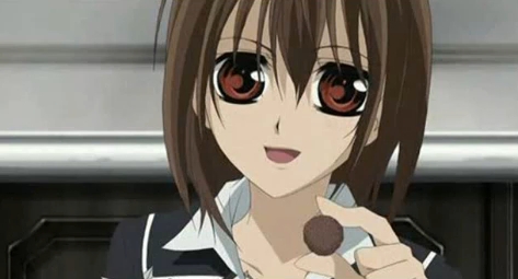 Yuki from Vampire Knight (she's giving homemade chocolate to Zero)
