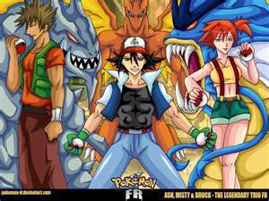my fav pic of brock, ash, and misty
