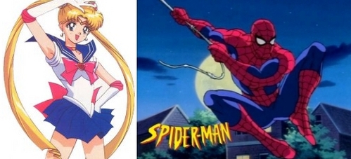  Sailor Moon and araign? e, araignée Man: The Animated Series