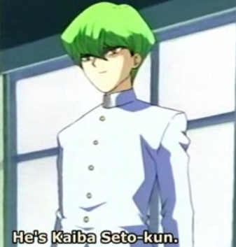 b Mr.Kaiba from Season Zero of Yu-Gi-Oh!..he has green hair!..and money..mo...