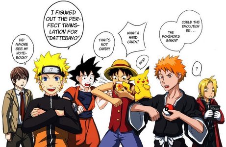  How about this? Naruto,FMA,Bleach,Dragon Ball Z,One Piece and Death note? XD