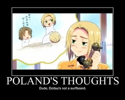  Poland from Hetalia~! And in his imagination, Germany is there too!