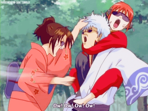  Otae (Gintama) the one ripping the poor guy's white hair out, she's bad 나귀, 엉덩이 I think XD!