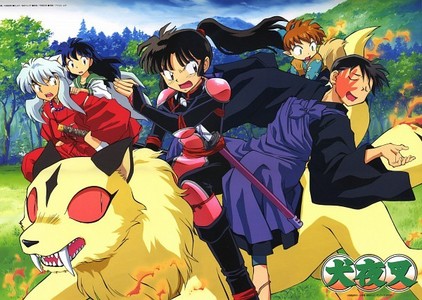  inuyasha group pic from the calendar or inuyasha and Kagome moments screenshot please.