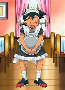  i cant get más funny then this ash from pokémon in a dress