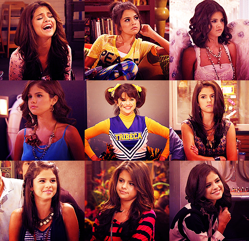  mine in wizards of waverley place plus she has a ponytail in the 2nd picture :)