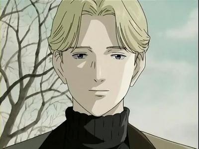  i would say Johan liebert from MONSTER he has the same expression on his face almost though the whole season. it's changes at the secondo to the end episode when he tell Dr.Tenma to kill him.Johan looked so Lost he wanted to die.