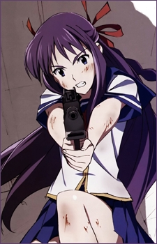  Makina Hoshimura and her machine gun. She uses two, sejak the way.