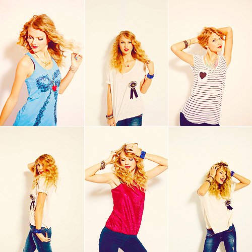 blue jeans and a blue top in the 1st pic :)
