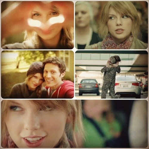 I chose this imagine which is a collage of snapshots of Taylor lastest music video "Ours" because i love what the video represent not only about the message she is trying to send across but also it says a lot about her. First of, the whole message of the song is about how love is the thing that keep the character Taylor plays in video through the day. The main message of the song is that LOVE CONQUERS ALL. Furthermore, the entire video is a shout out to all military wives out there who are still awaiting their husbands home, Taylor is sending a message out to tell them to "STAY STRONG" This also says a lot about Taylor as a person, that even though she is so successful as a songwriter and singer, she is still a really down to earth person.  :D
NOTE: imagine credit goes to TUMBLR. :)