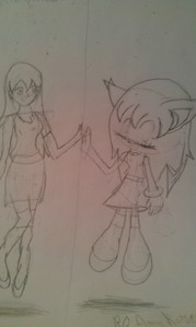  Lilly (me in sonic form SHE lấy trộm, đánh cắp MAH NAME O3O) *shes on the right :) * Image Credit: Aliko-The-Cagon