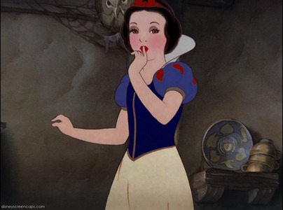 "Oh, you must be Grumpy" (Snow White from Snow White and the Seven Dwarfs). I don't have the screencap of that scene, but I have one of Snow White luckily.