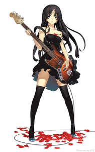  Mio from K-ON! She's a left handed kind of girl that plays the bas, bass and write with her left hand