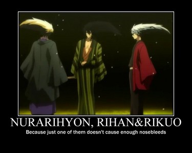  Nurarihyon, Rihan, and Rikuo from nurarihyon no mago