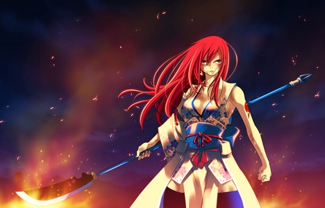  Erza Scarlet from Fairy Tail ( both on my phone & laptop) ^^