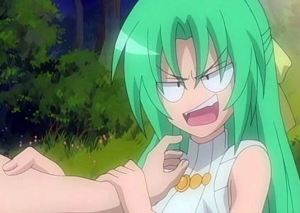  How about Shion-chan from Higurashi,she can be considered creepy at times,well sometimes anyway.