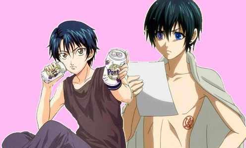  ryoma echizen(left) from the prince of Tenis and ciel phantomhive(right) from kuroshitsuji...