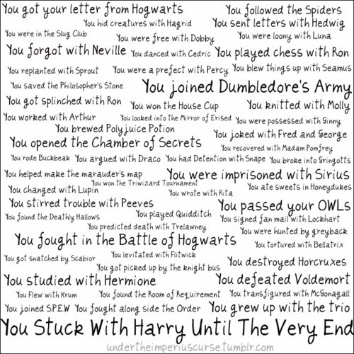  Anything that has to do with Harry Potter. Cuz... it's epic.