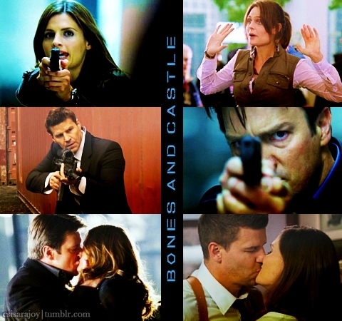  castello and Beckett(Castle),Booth and Bones(Bones), castello and Beckett, Booth and Bones, Oh and did i mention castello and Beckett