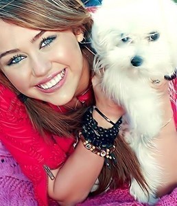  Miley with her Dog.
