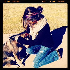  her with her dog baylor!!!!