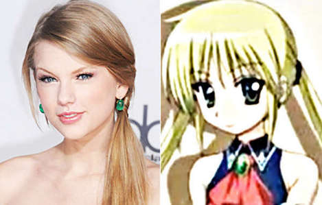  Taylor nhanh, swift and some japanese anime character i have no idea wats its name is