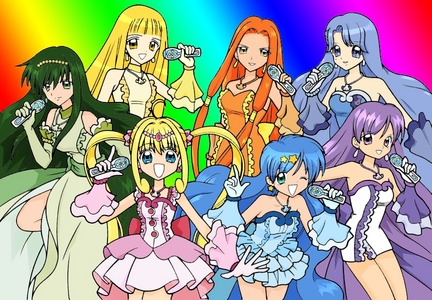 do singers count? cause all seven mermaid princesses from Mermaid Melody are singers:

